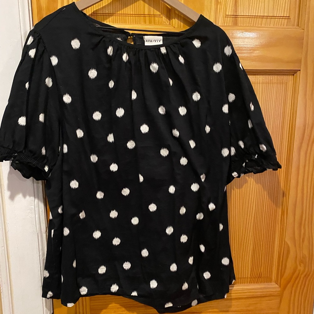 Polka Dot Blouse with tapered puff sleeves